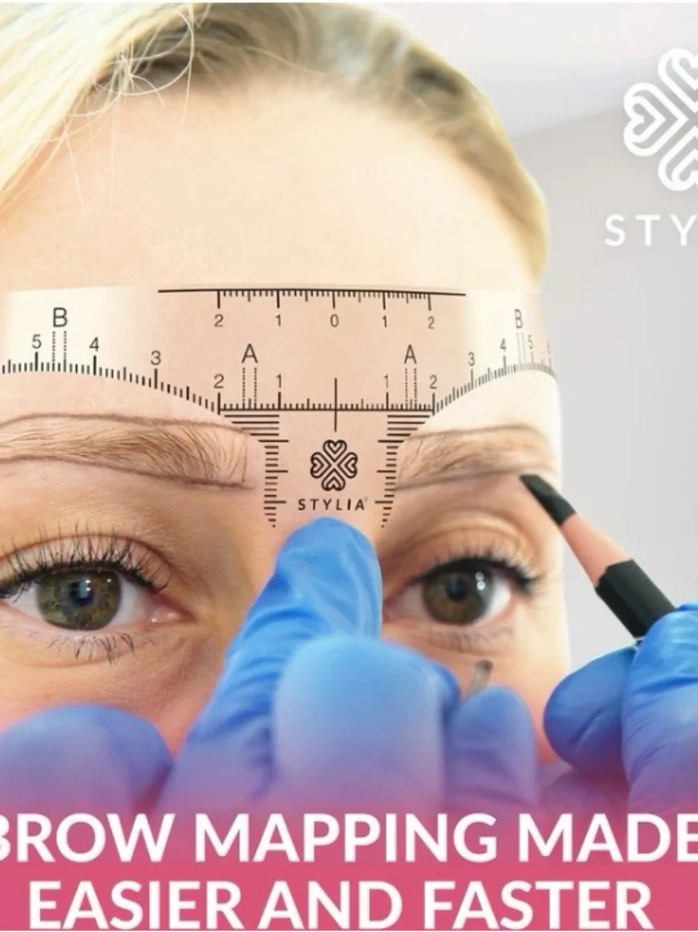 100-PACK STYLIA DISPOSABLE EYEBROW RULER STENCILS NIB